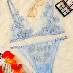 Shein Plus Appliqués Sheer Lingerie Set